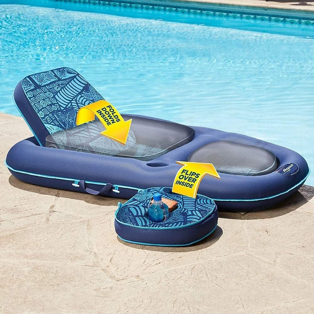 Aqua Teal Lounge Float - Extra Large Pool Recliner with Adjustable Features
