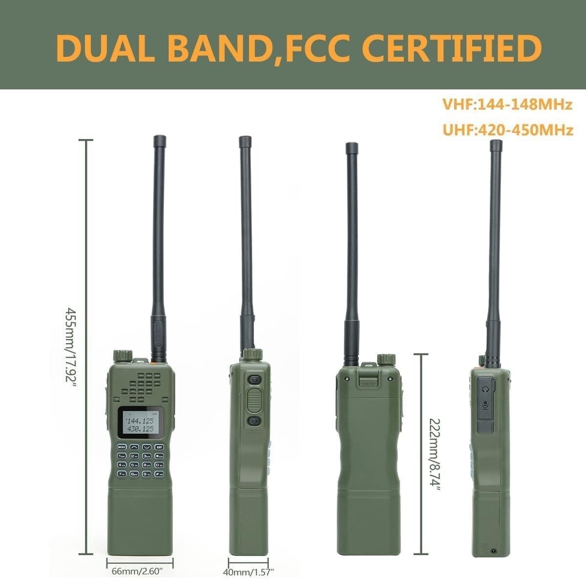 Military Grade 10W Two Way Radio Pack with Rechargeable Batteries and Antennas