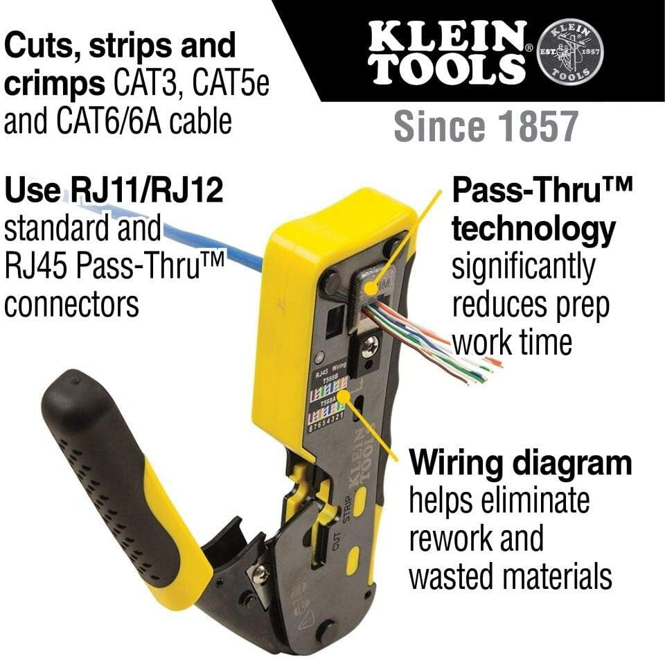 Efficient Modular Data Cable Tool: Crimper, Wire Stripper & Cutter Combo