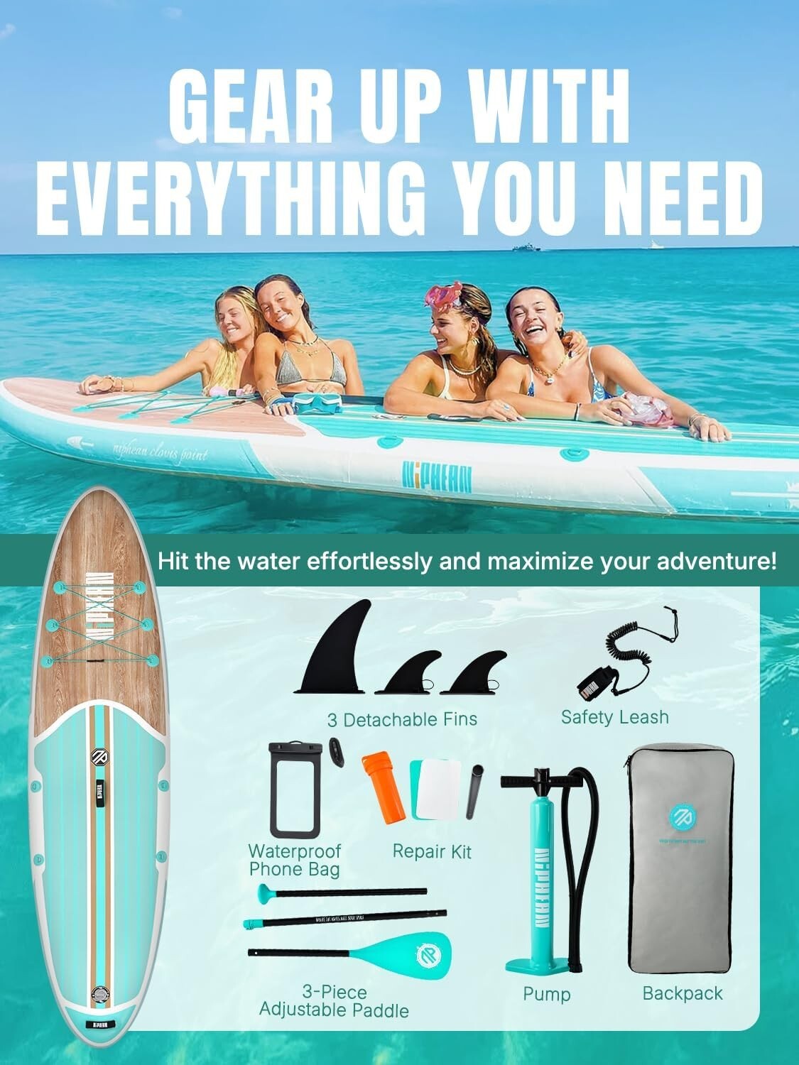 Lightweight Inflatable SUP with Accessories – Perfect for Fishing & Surfing