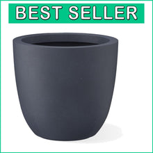 Load image into Gallery viewer, Elegant 14" Diameter Concrete Planter with Rubber Plug - Perfect for Every Space