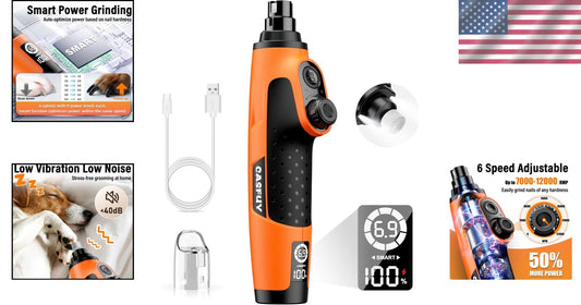 Advanced Electric Dog Nail Grinder - 2000mAh Rechargeable & Quiet Operation