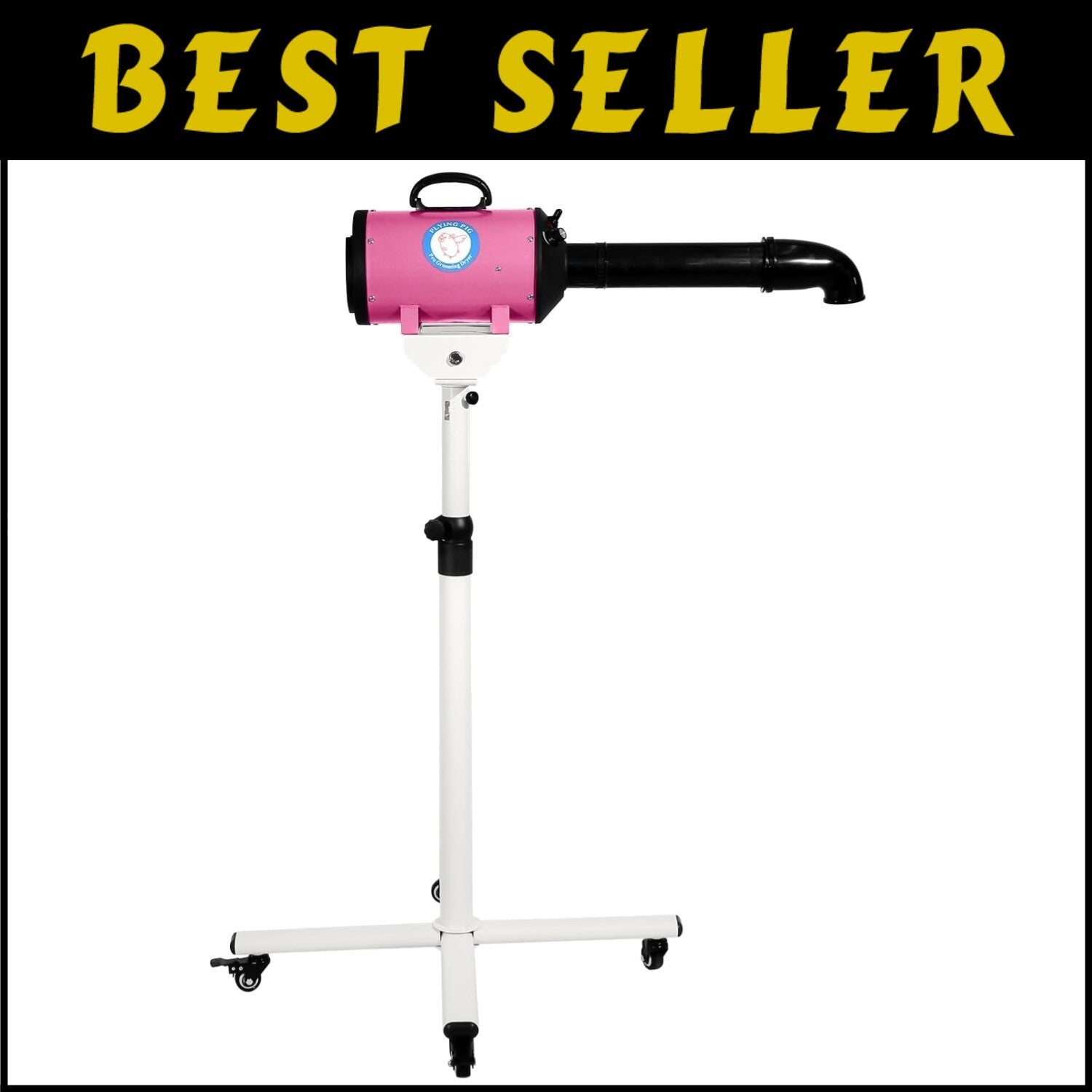 Flying Pig High Velocity Pet Grooming Dryer - Adjustable Stand & Heat Control