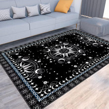 Load image into Gallery viewer, Whimsical 5' x 7' Black Polyester Floral Rug with Anti-Slip Design for Home Use