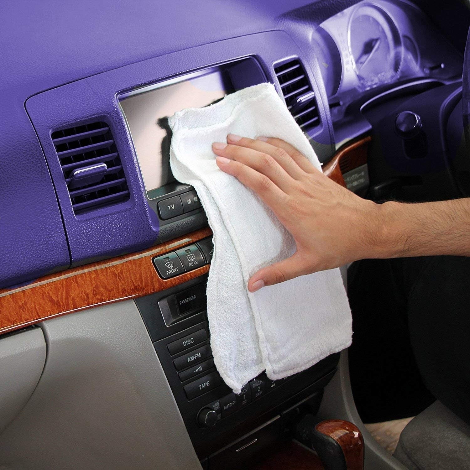 150 Reusable Cotton Towels, 14" x 12", 600 Count - Essential for Home & Auto