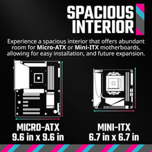 Load image into Gallery viewer, Versatile Micro-ATX Case with Edge-to-Edge Glass &amp; Efficient Cable Management