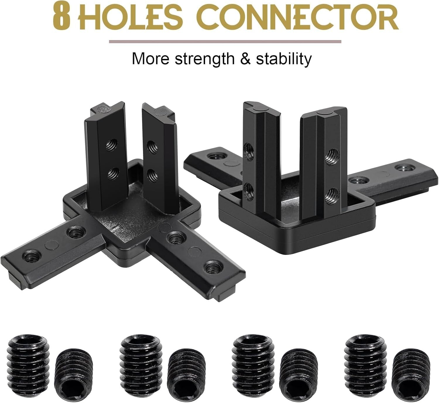 Versatile 4040 Aluminum Extrusion Connectors - 20pcs L-Shape Bracket with Screws