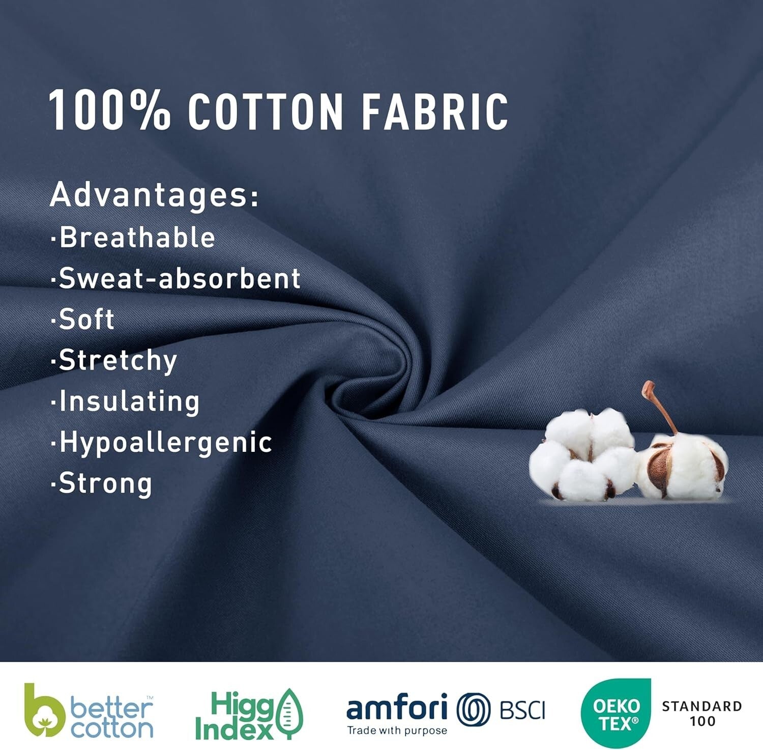 Blue Indigo Luxury Full Sheet Set - 22-Inch Deep Pocket, Breathable Cotton