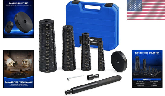 Durable 52-in-1 Bearing Race Seal Installer with Easy Operation and Carry Case