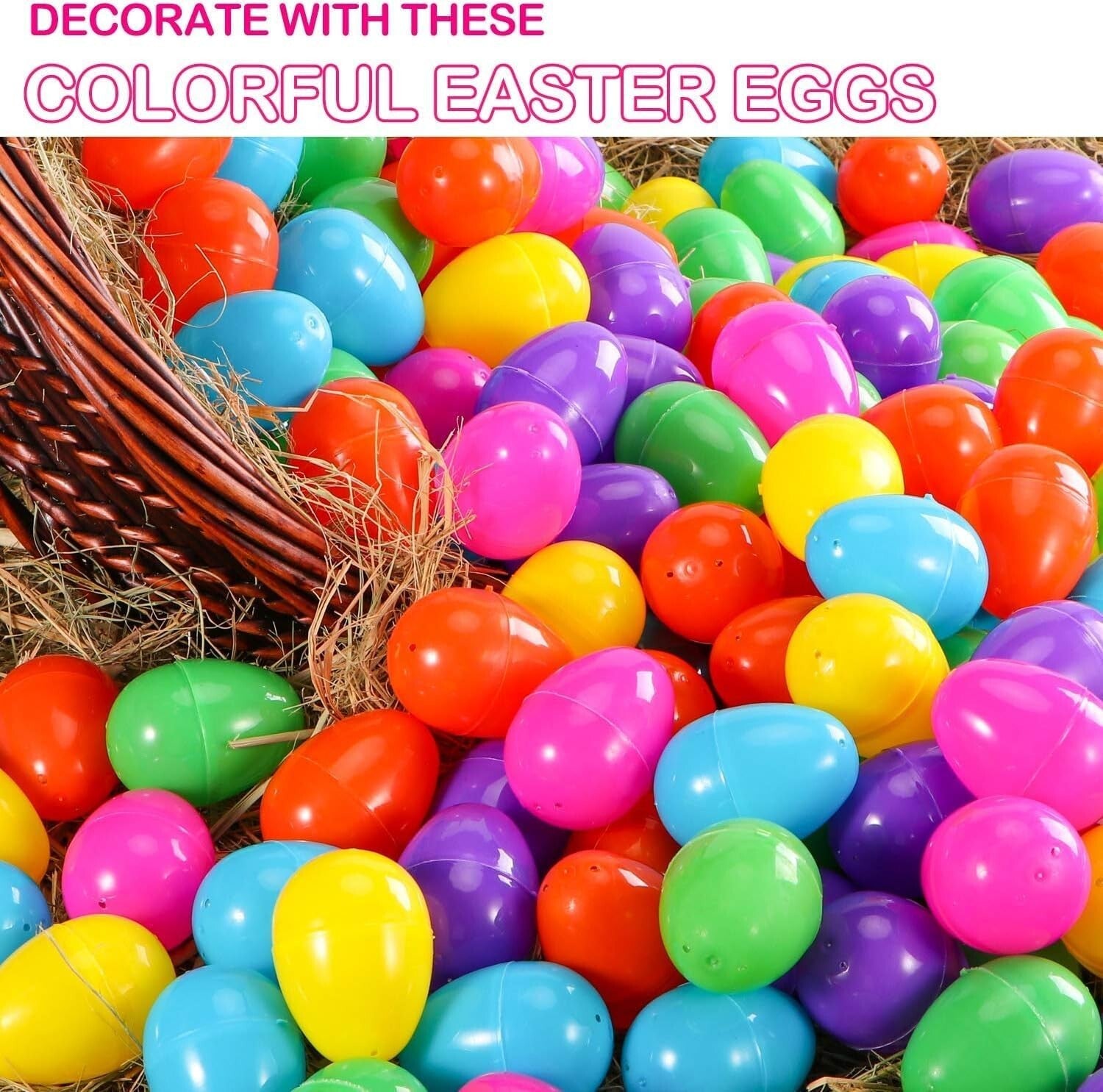 Party-Ready 2000 Pcs Plastic Easter Eggs - Ideal for Hunts and Basket Stuffers