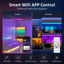 Load image into Gallery viewer, Smart WiFi RGB LED Strip Lights - 105FT Multicolor for Cheerful Outdoor Spaces