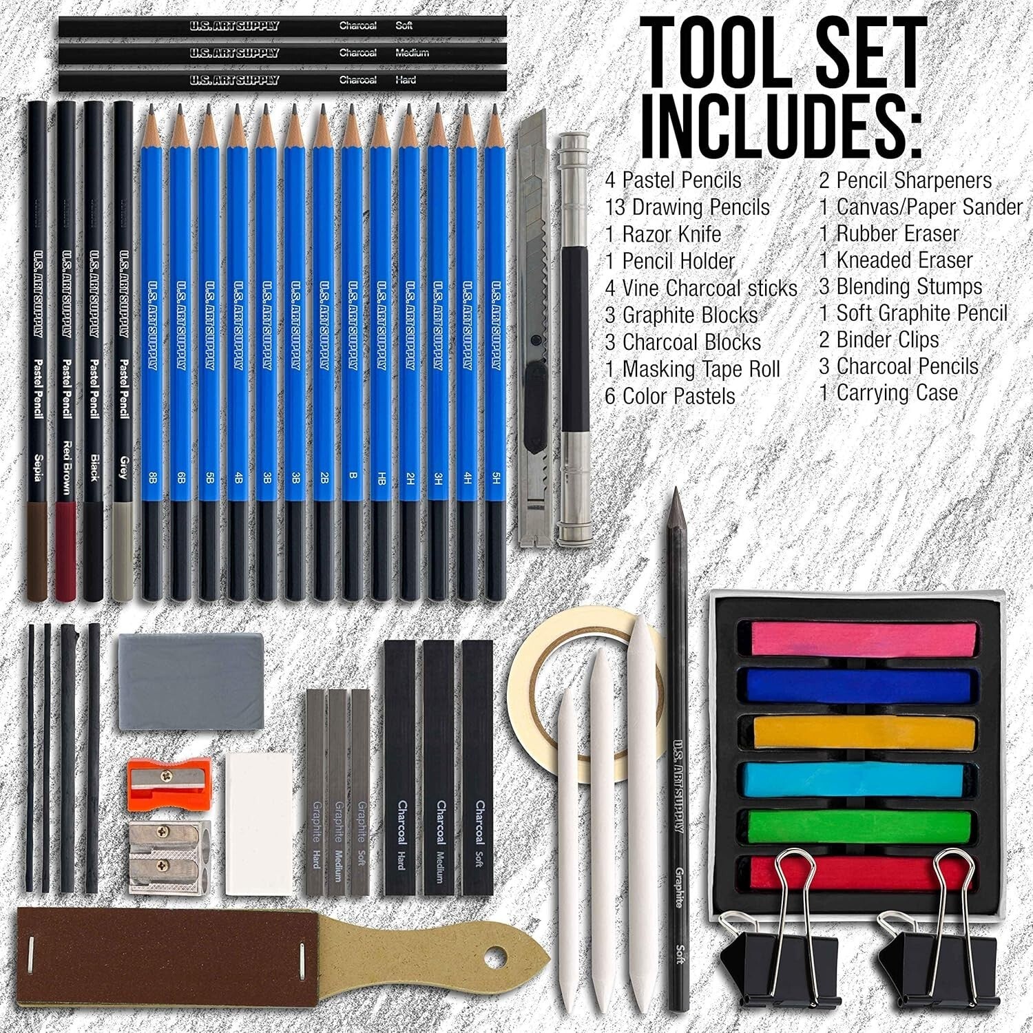 54-Piece Sketching Set in Pop-Up Carry Case - Ideal for Passionate Artists