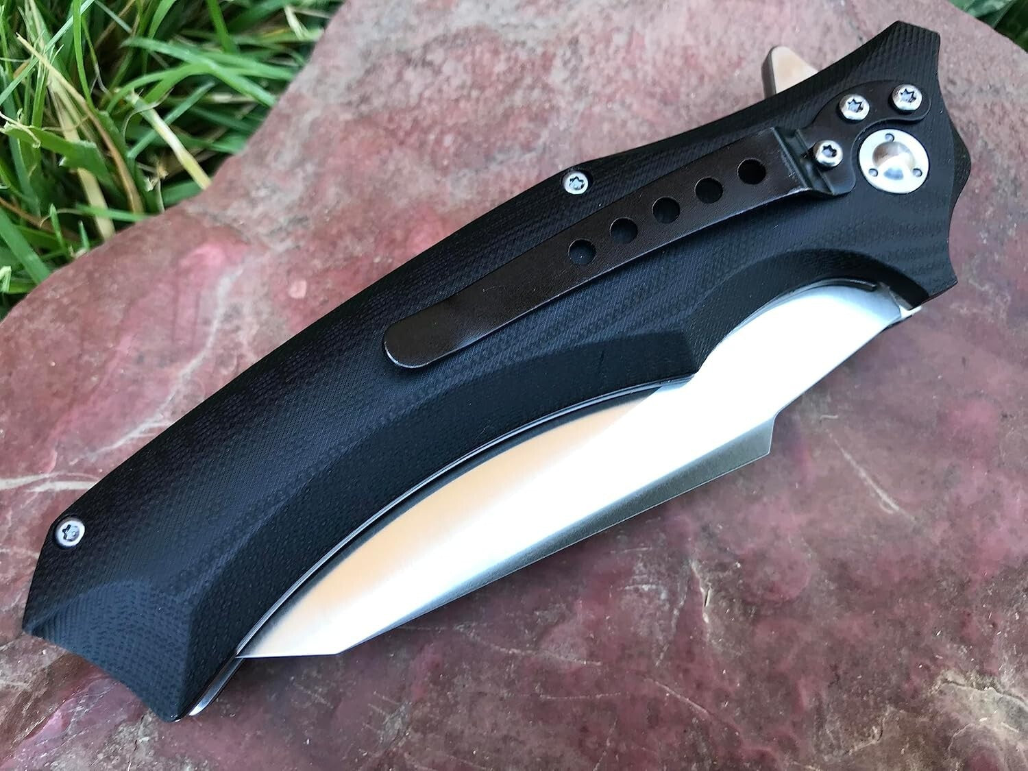 High-Performance G10 Folding Knife - Reliable 9Cr18MoV Blade & Clip Sheath
