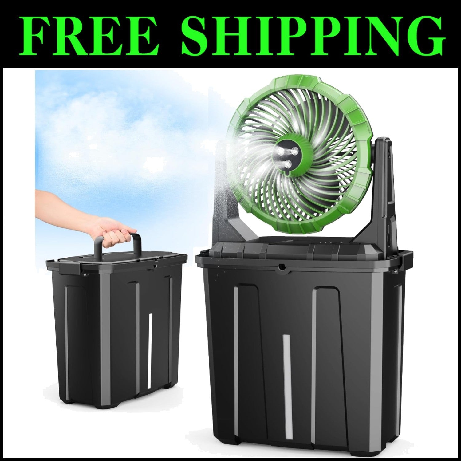 Compact 9L Mist Fan with 3 Wind Speeds - Ideal for Outdoor Leisure & Recreation