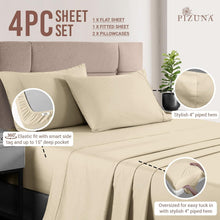 Load image into Gallery viewer, Luxurious 100% Cotton California King Size Sateen Sheets - 15" Deep Pocket