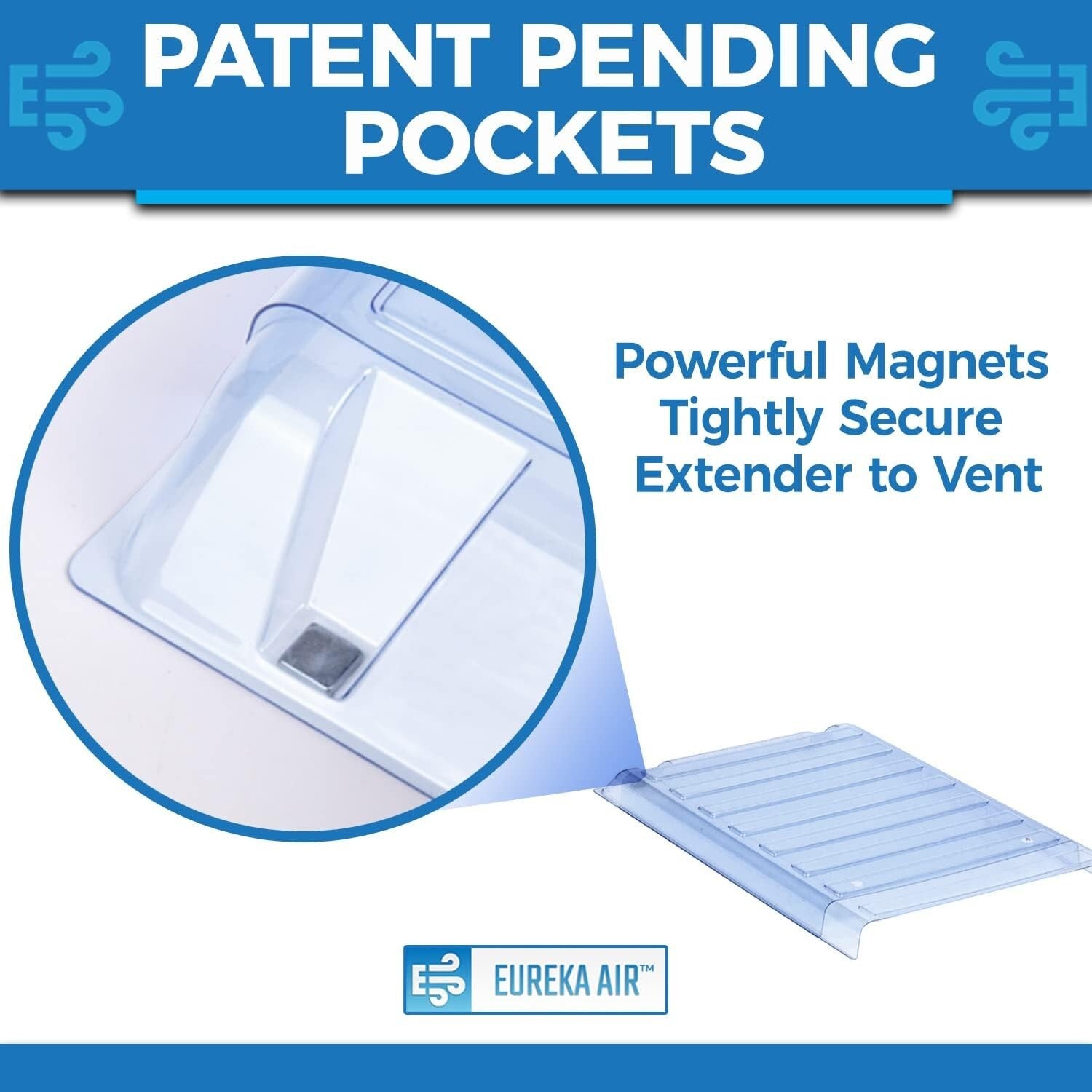 Clear Magnetic Vent Extender - Premium Build for 10" and 12" Registers, 2 Pack