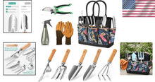 Load image into Gallery viewer, 9-Piece Heavy-Duty Gardening Tools Set with Stylish Tote Bag - Ideal Gift for...