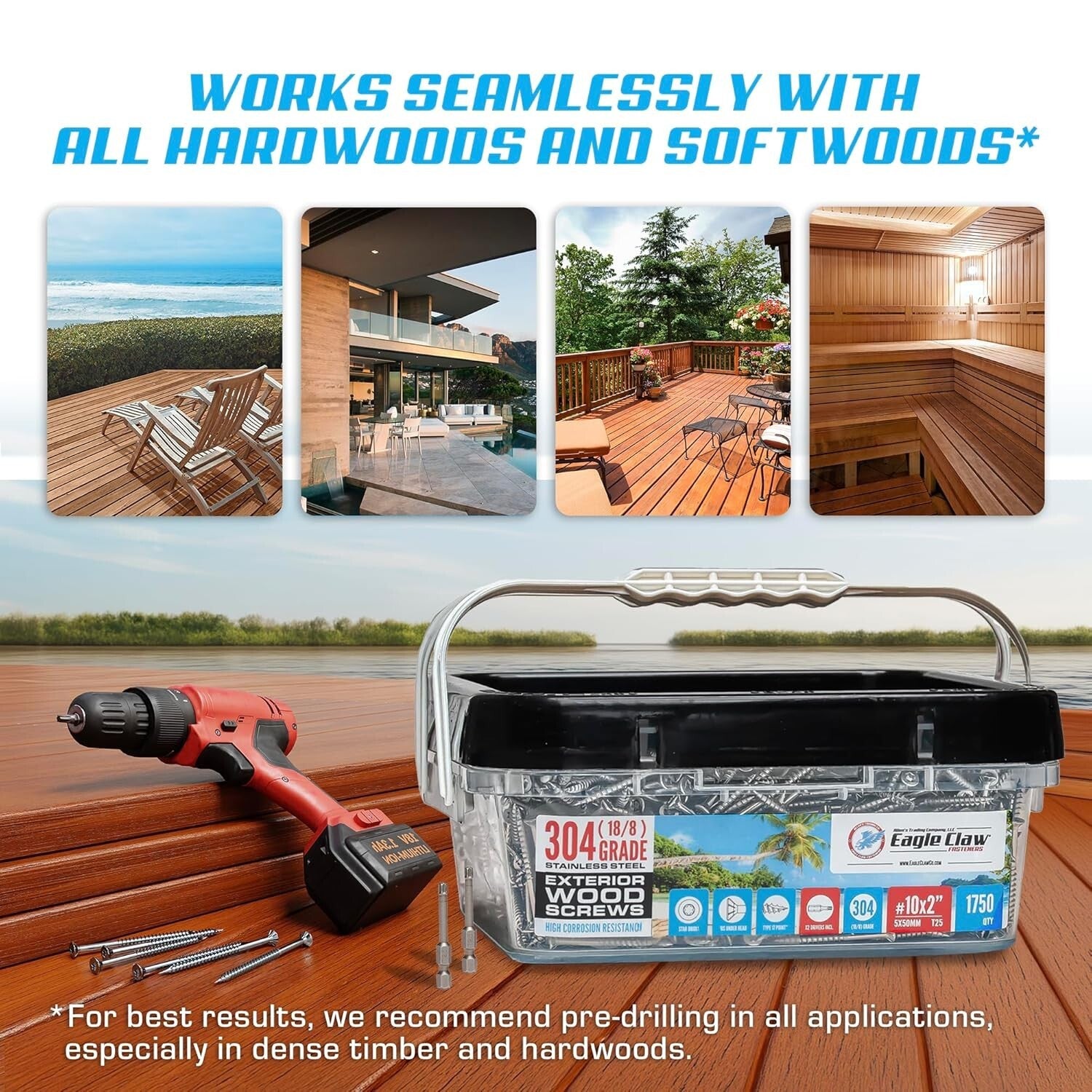 Flat Head 2 Inch Stainless Steel Screws - 1750 Pieces for Durable Woodwork