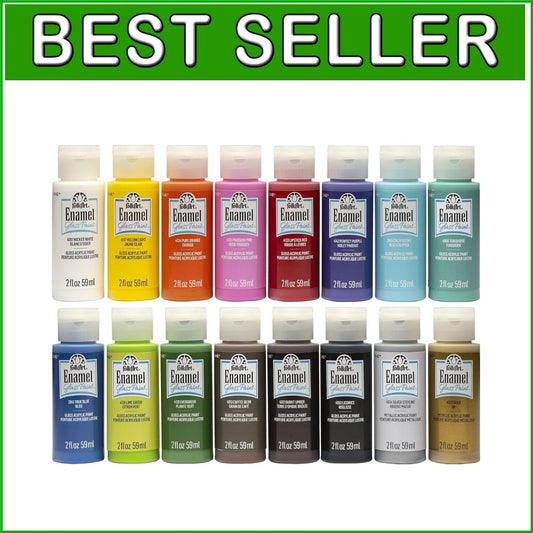American-Made Acrylic Enamel Craft Set - 16 Glossy Colors, 32 Oz for Artists