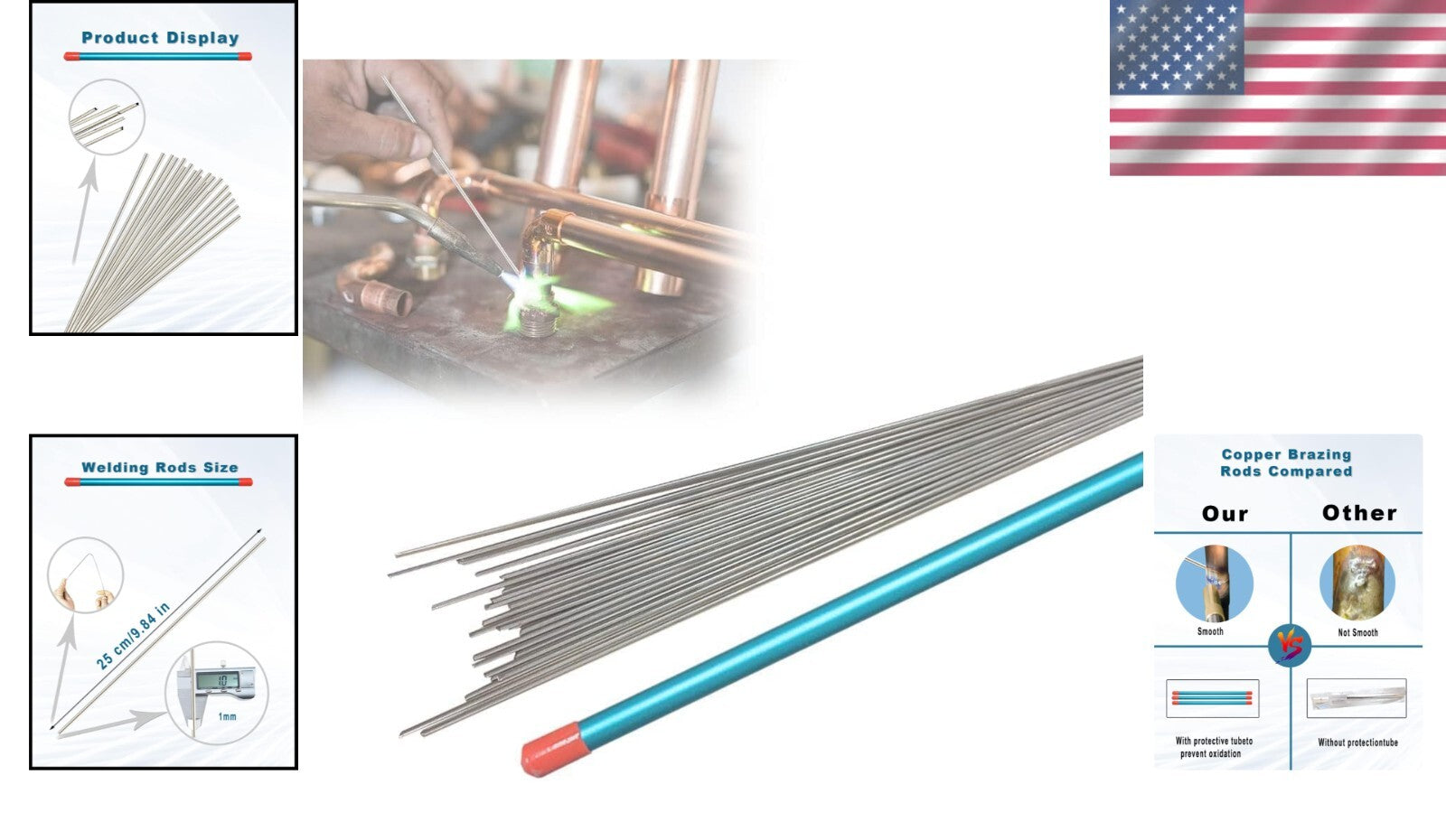 25-Pack 15% Silver Brazing Rods - Ideal for HVAC & Refrigeration Applications