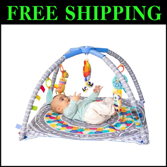 Colorful 4-in-1 Twist & Fold Musical Gym - Infant Play Mat with Portable Design