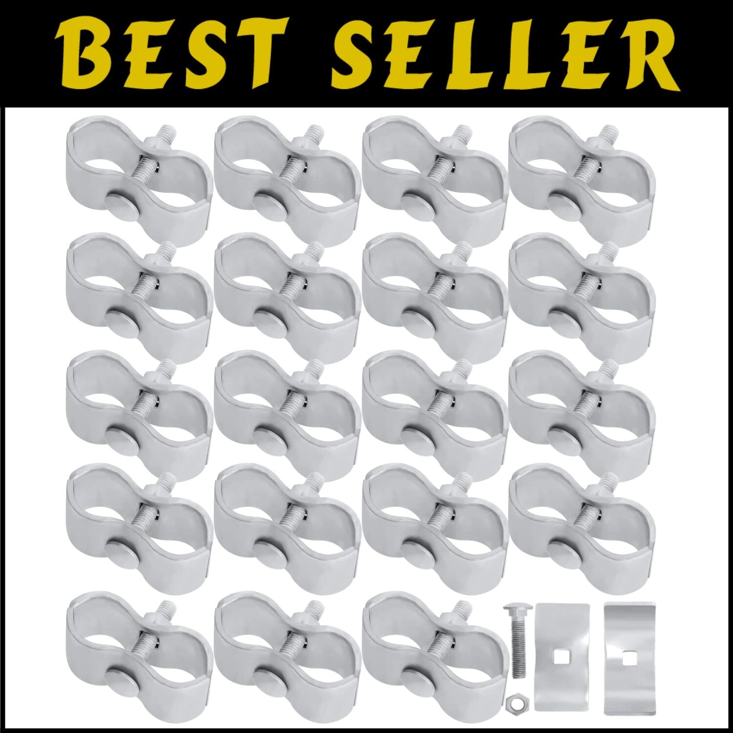 20 Modern Rock-Solid Dog Kennel Panel Clamps - Weather-Resistant Steel