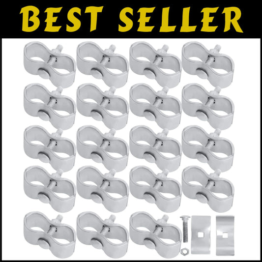 20 Modern Rock-Solid Dog Kennel Panel Clamps - Weather-Resistant Steel