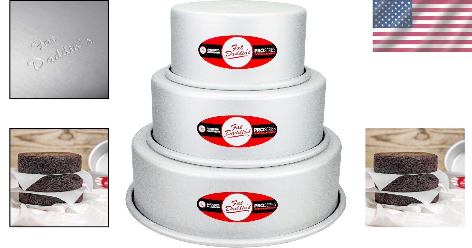 Professional-Grade Aluminum 3-Tier Round Cake Pans - Perfect for Baking Delights