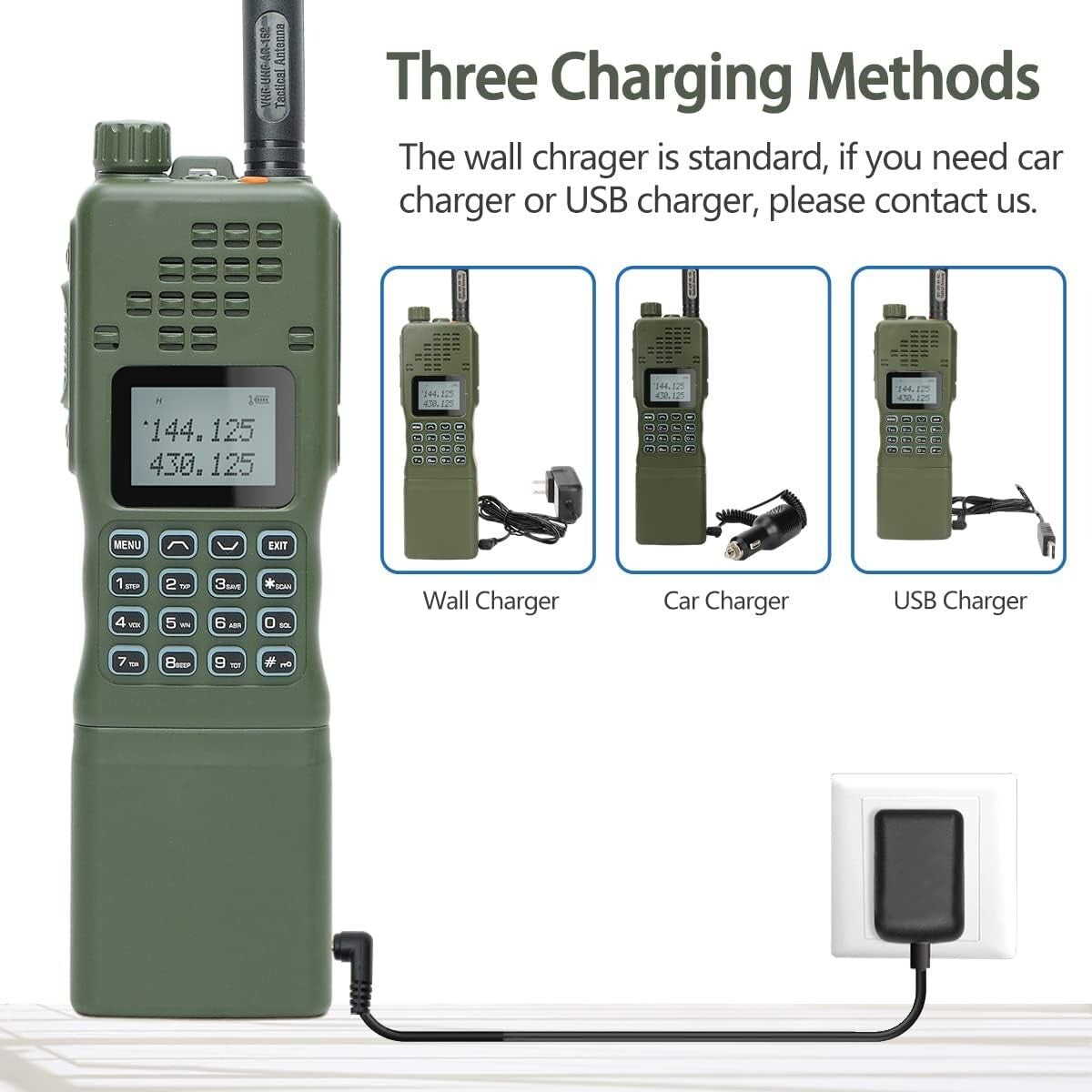 Military Grade 10W Two Way Radio Pack with Rechargeable Batteries and Antennas