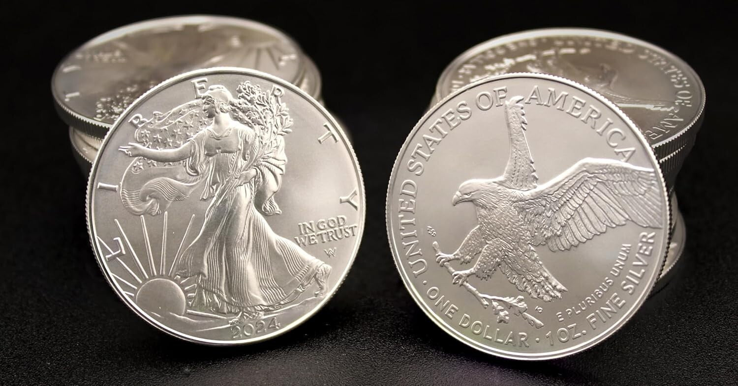 10 x 1 oz American Eagle Silver Bullion Coins in Original Tube - 2024 Edition