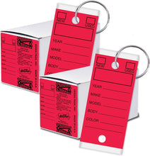Load image into Gallery viewer, Durable 500 Key Tags with Advanced Seal Technology &amp; Chrome Rings - Red