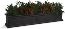 Load image into Gallery viewer, 5-Foot Black Window Box with Overflow Drainage - Weatherproof Flower Planter