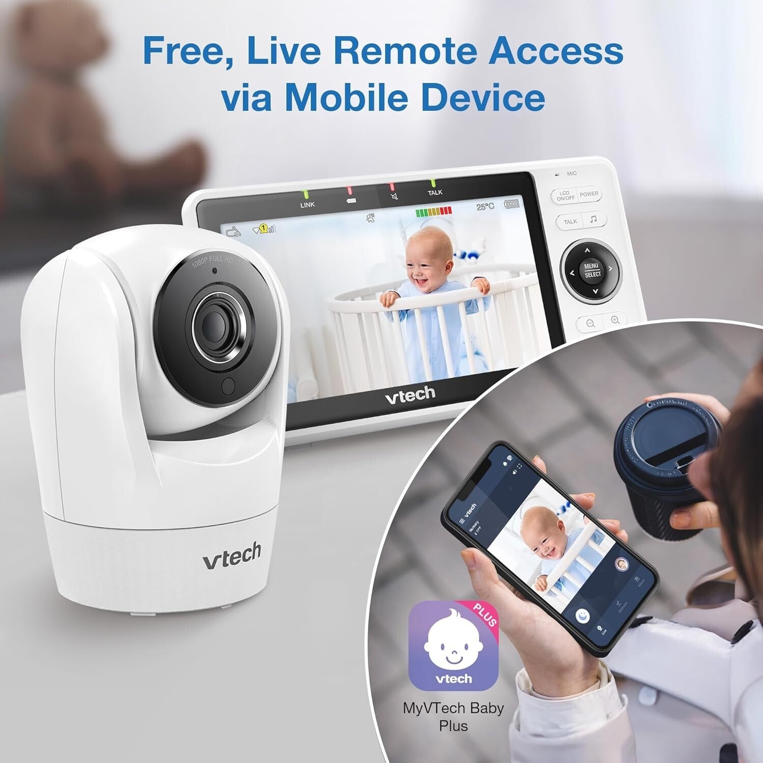 Smart Baby Monitor with Remote Access, HD Night Vision & Temperature Alerts