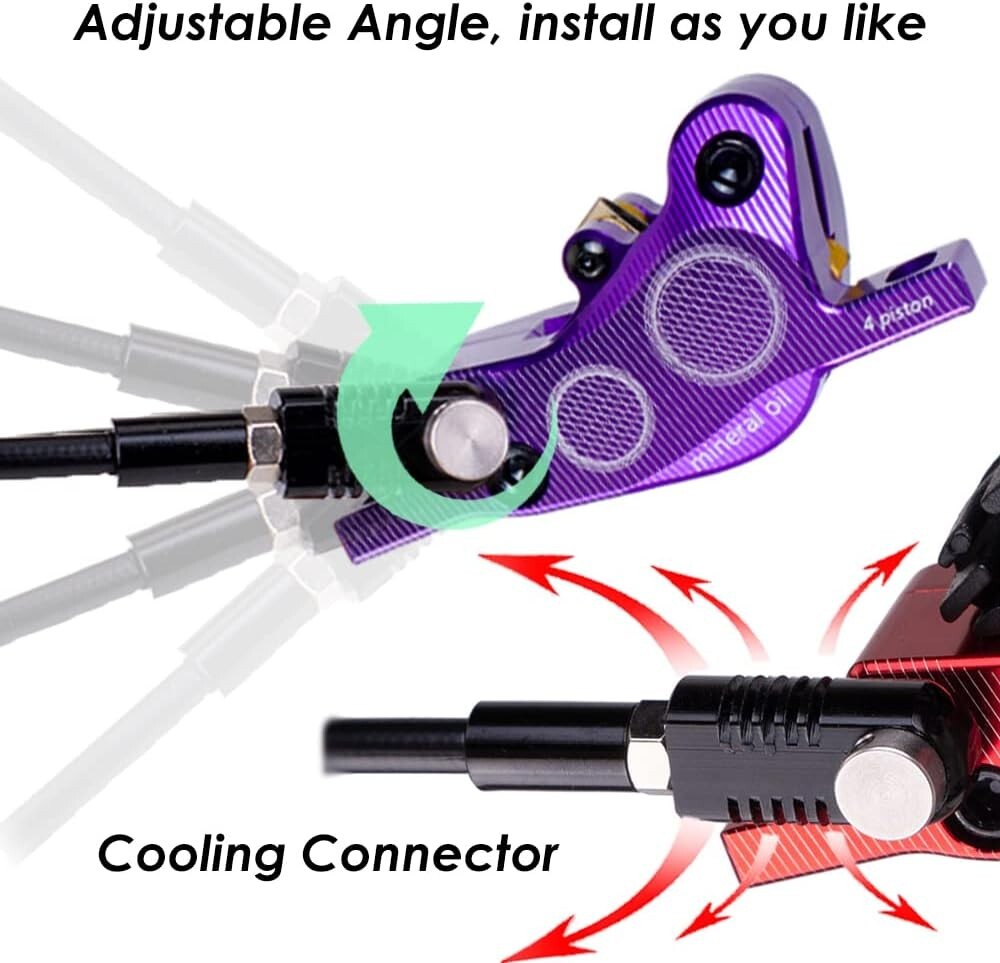 Upgraded ZT2001 MTB Hydraulic Brake Kit with Floating Disc Rotors, Easy Install