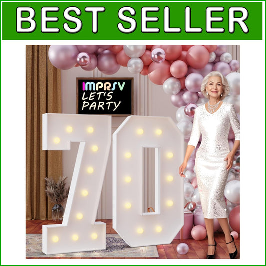 Customizable 4FT Marquee Numbers 70 - Perfect for Anniversaries & Birthdays