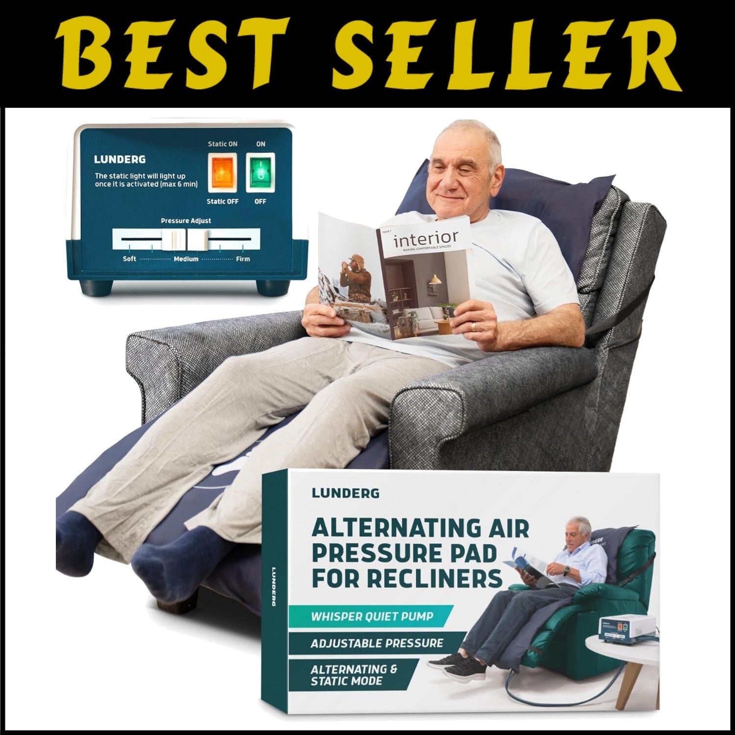 Bed Sore Prevention Cushion for Recliners - Supports Up to 300 lbs Comfortably