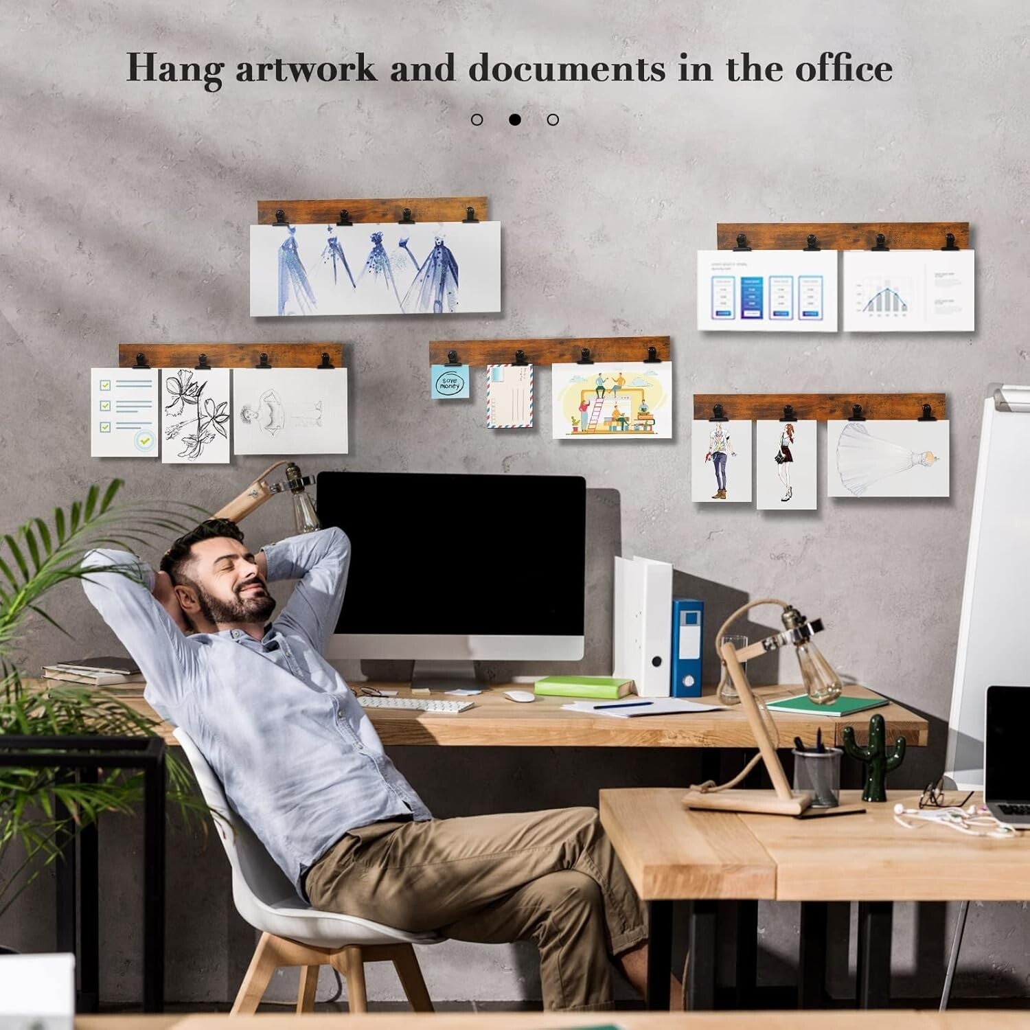 Versatile 17" Wall-Mount Photo Frame with 24 Clips - Organize Your Memories