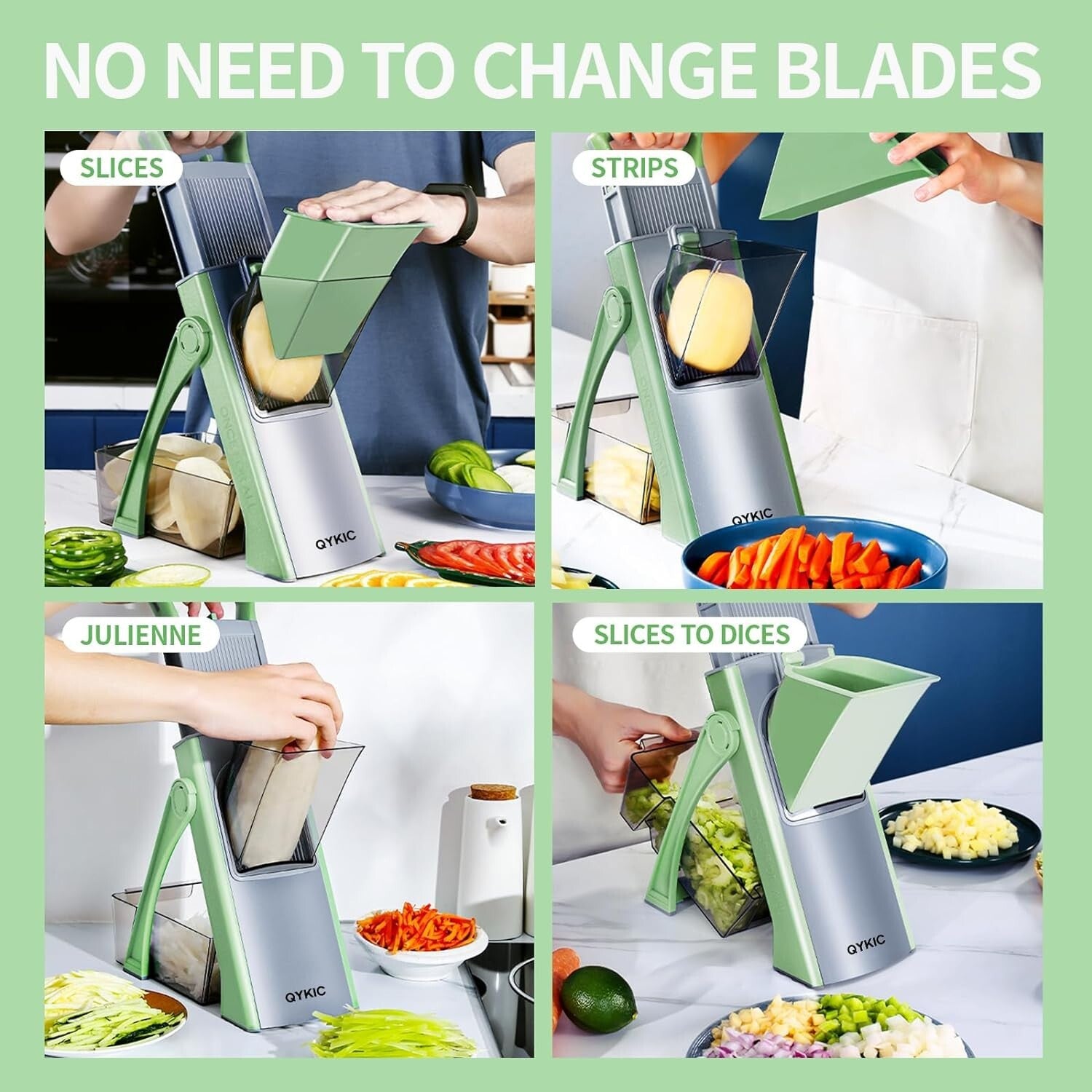 Durable Stainless Steel Mandoline Slicer - Safe Vegetable Chopper for Home Use