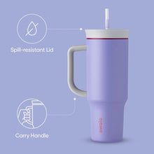 Load image into Gallery viewer, Light Purple 40 oz BPA-Free Insulated Tumbler with Straw – Perfect for On-The-Go
