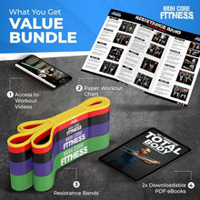 Load image into Gallery viewer, Durable Natural Rubber Resistance Bands Set - 5 Tension Levels for All Fitness