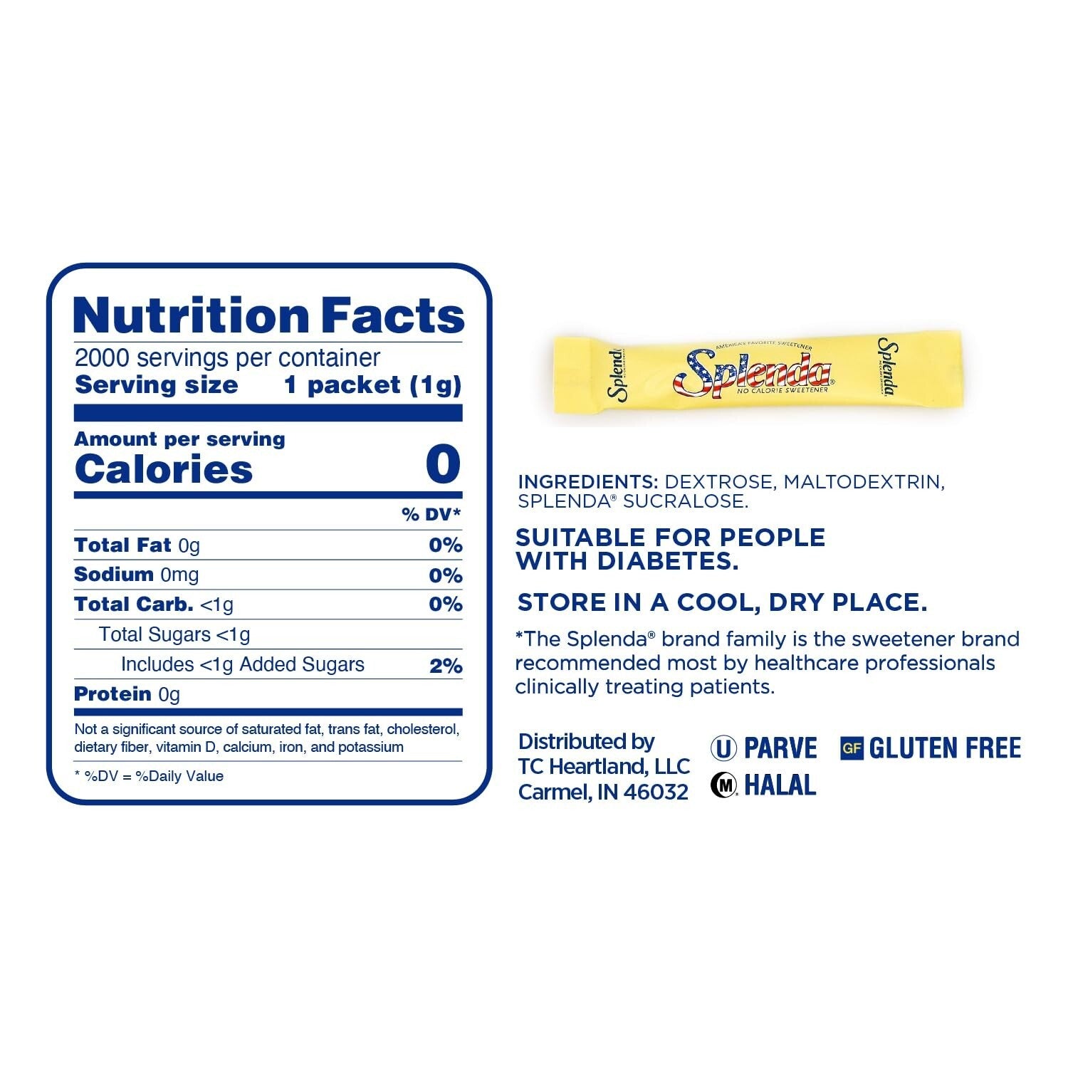 2000 Count Sugar Alternative Stick Packets - Perfect for Coffee & Baking