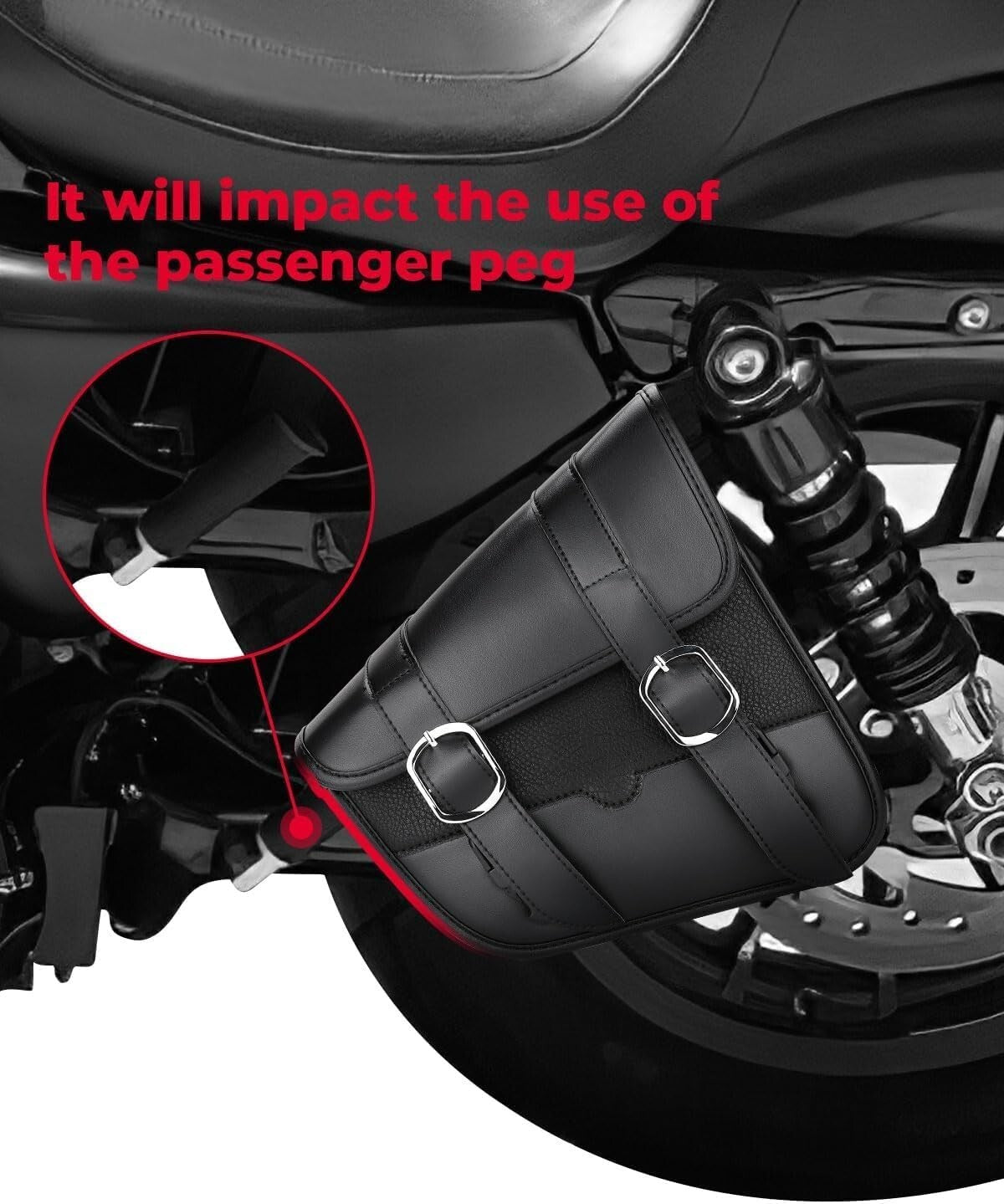 Compact 4L Hard-Shell Motorcycle Swingarm Bag for Sportster and Rebel Models