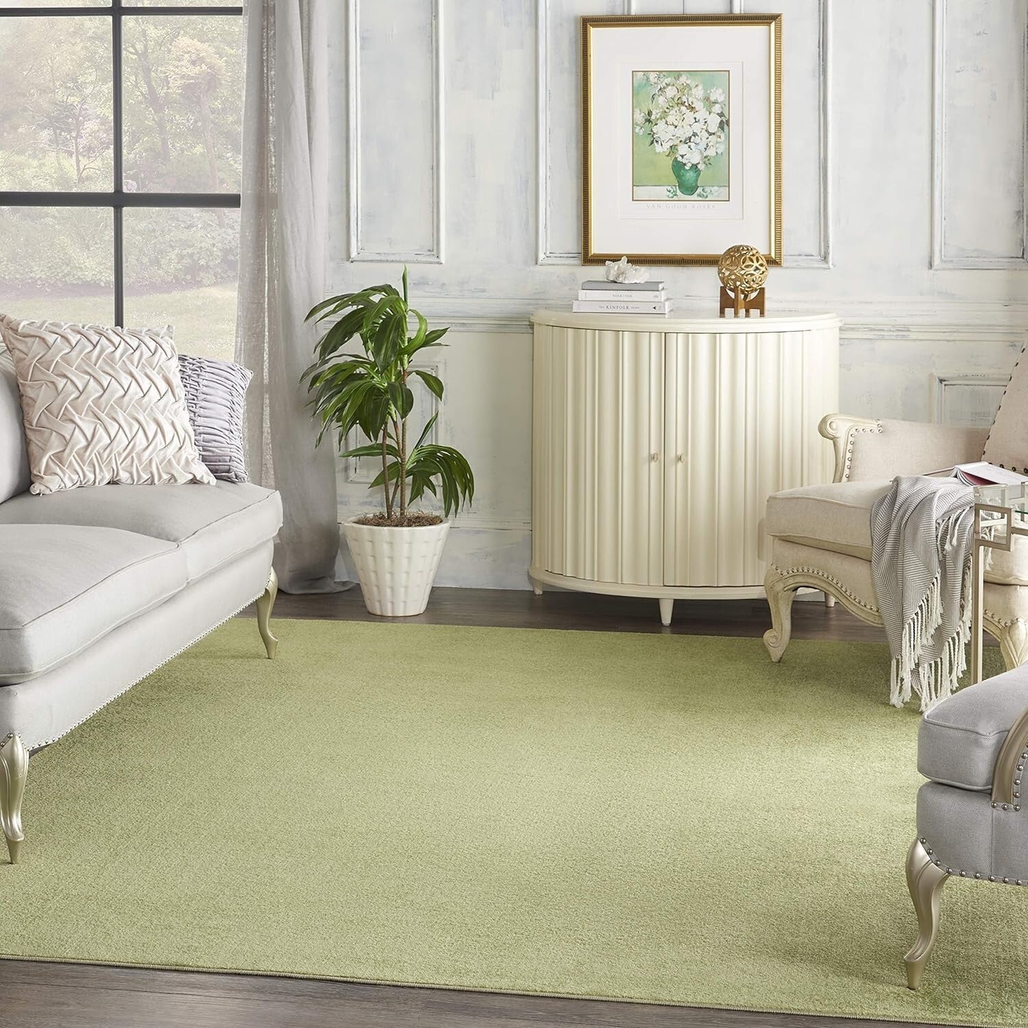 Stylish 9' x 12' Green Rug for Living Rooms, Patios & More - Easy Maintenance
