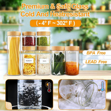 Load image into Gallery viewer, Versatile 3-Pack Airtight Glass Food Storage Canisters with Bamboo Lids - 80oz