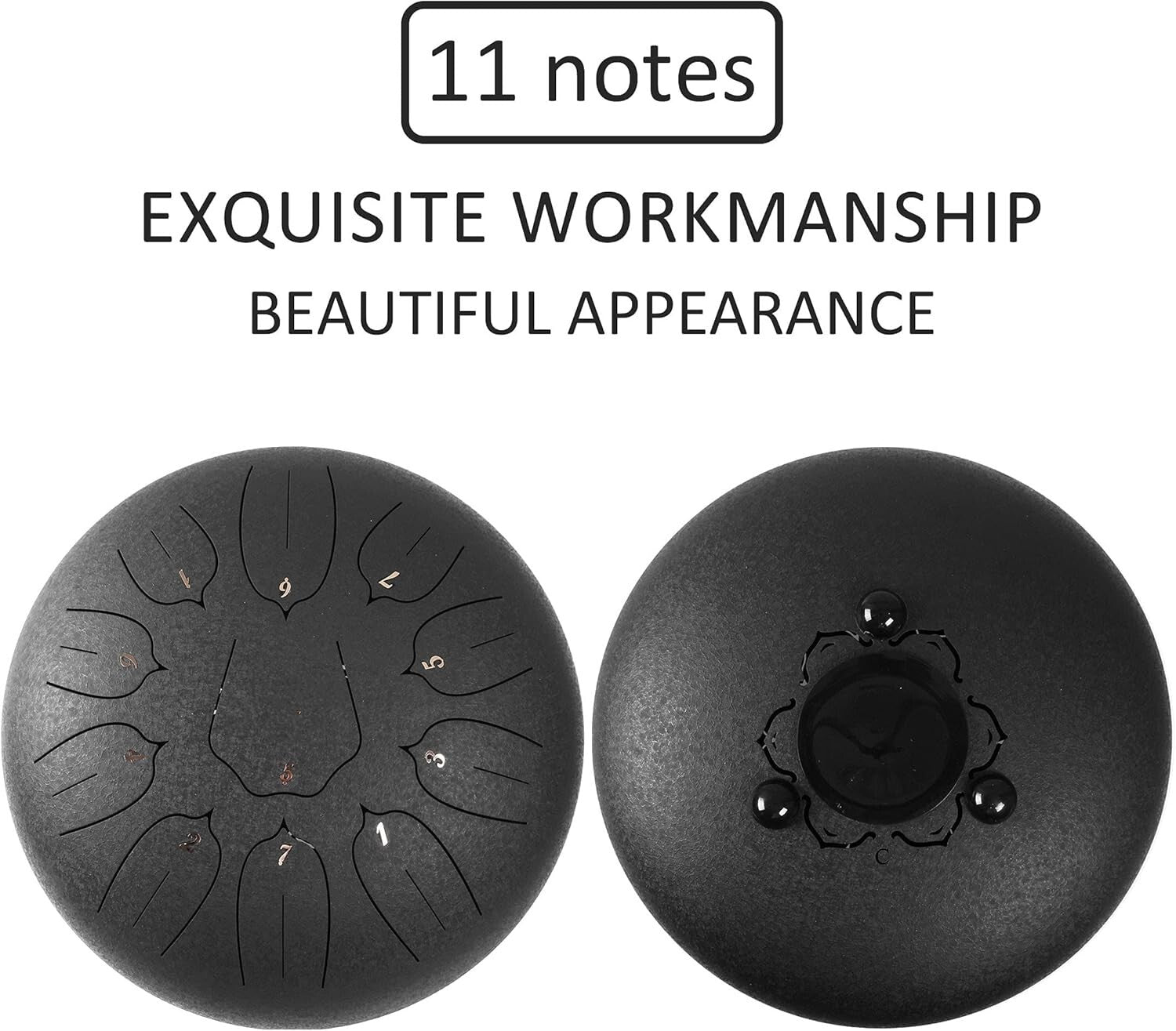 Ethereal 12-Inch Steel Tongue Drum with 11 Notes - Perfect for Meditation & Yoga