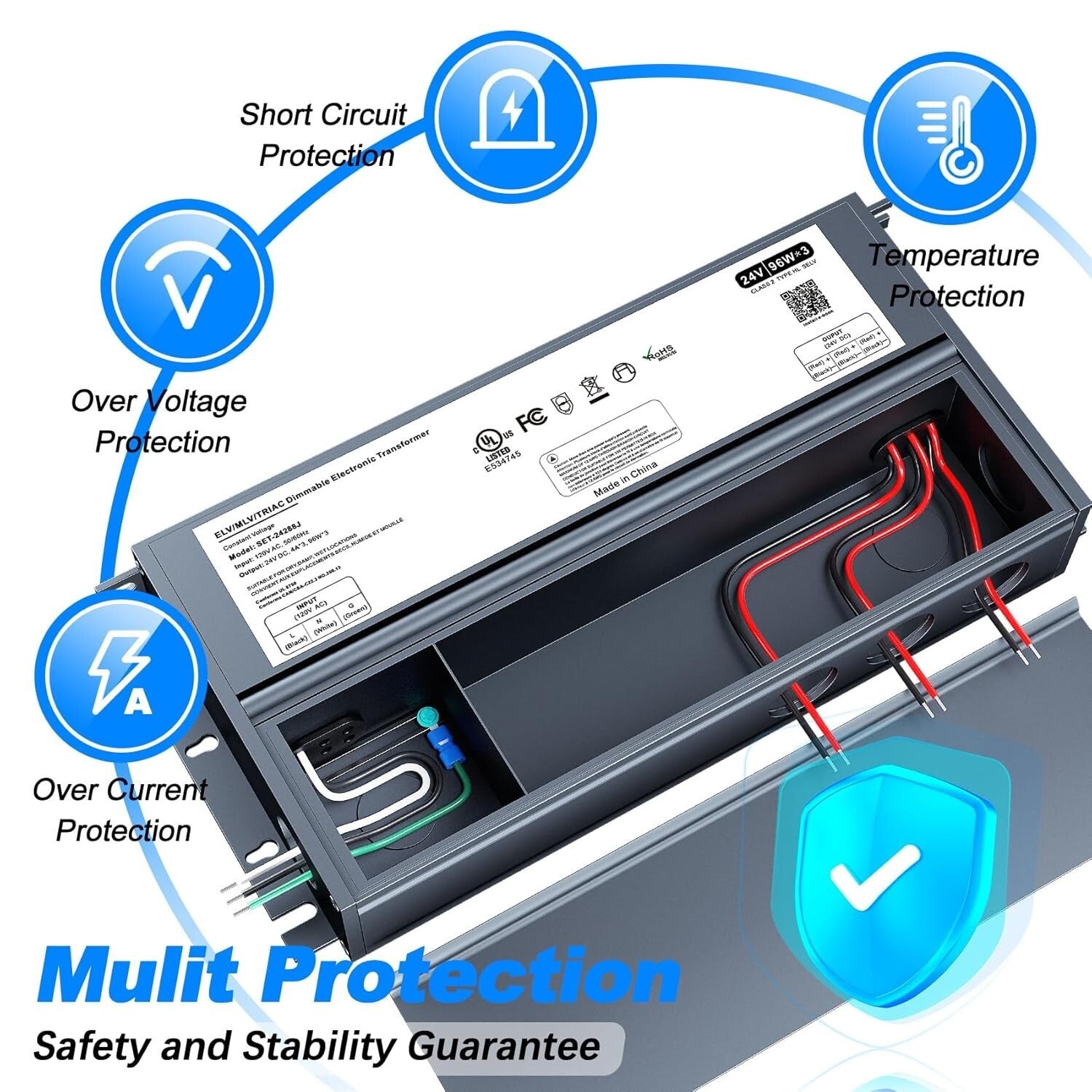 UL & FCC Certified 288W LED Power Supply Transformer for Safe Dimming Solutions