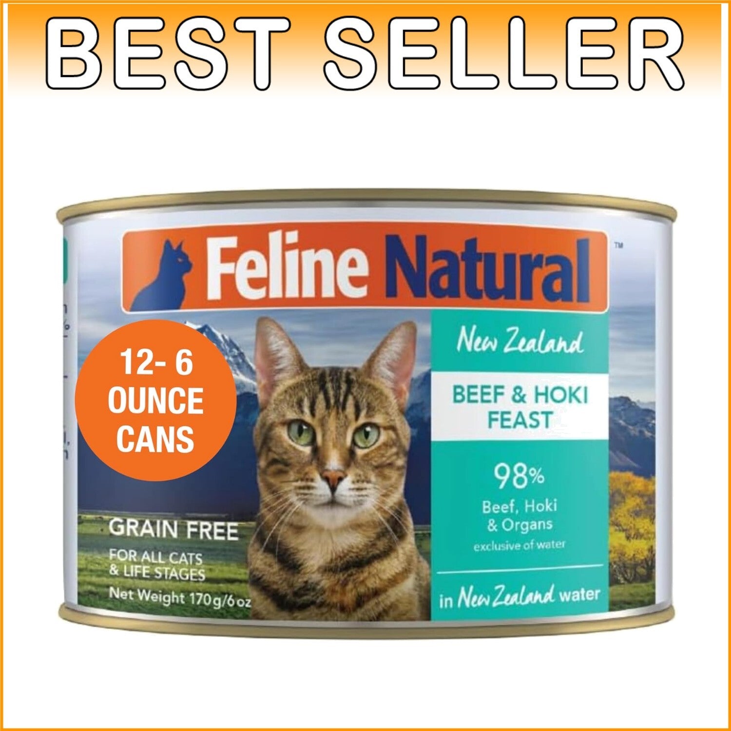 Hydration Boosting Beef & Hoki Cat Food Pate - Grain-Free, 6oz, 12 Pack