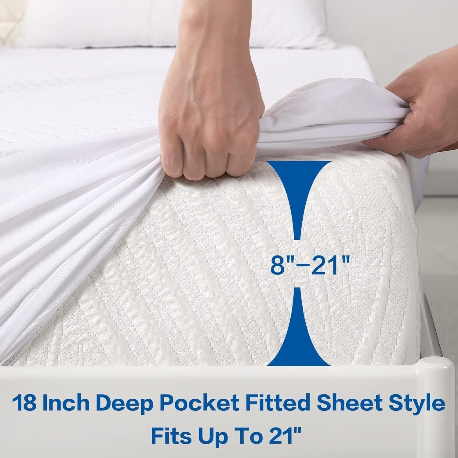 Breathable King Size Mattress Protector - Waterproof, Plush & Machine Washable