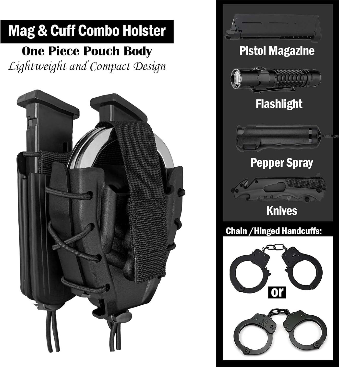 Flexible Shoulder Holster for Glock Magazines and Handcuffs - Easy Access Design