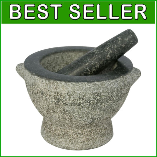 Stunning 8-Inch Stone Granite Mortar and Pestle - Ideal for Herbs and Spices